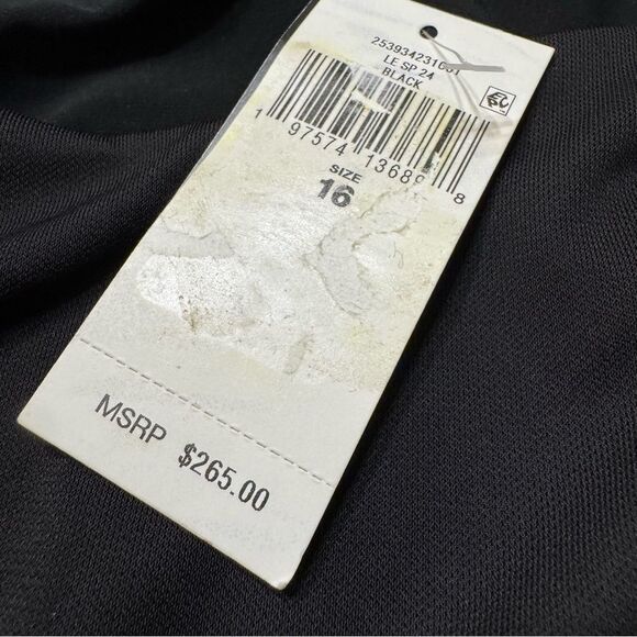 Lauren Ralph Lauren Off‎ Shoulder Dress Size 16 Taffeta Tiered Skirt Bow Belt - Picture 10 of 14